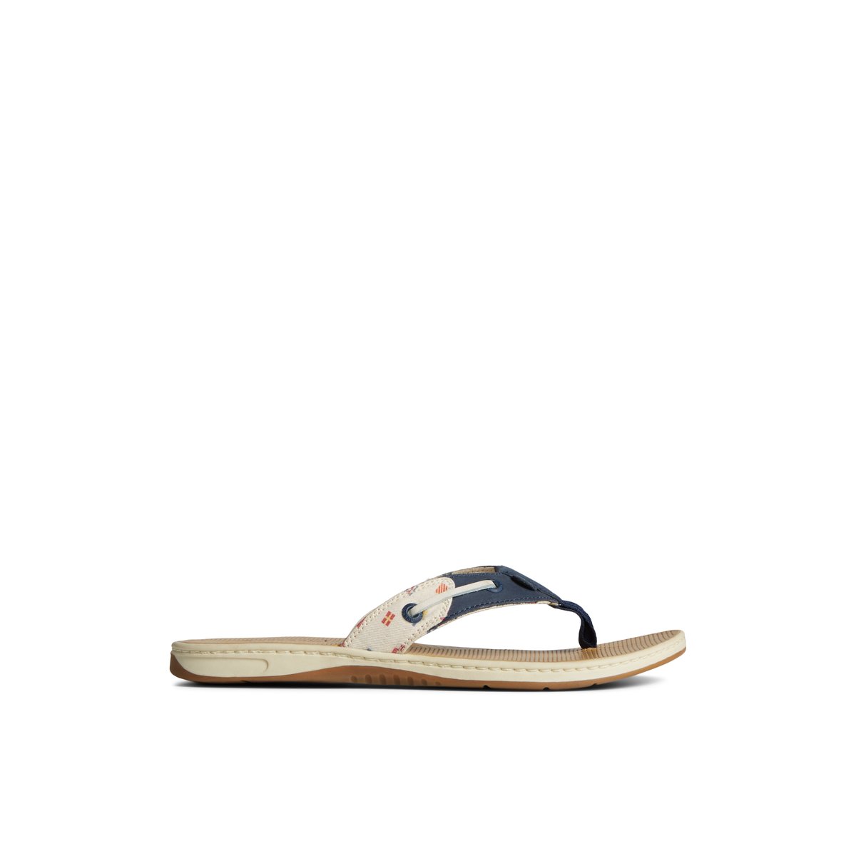 White Sperry Seafish Nautical Flip Flop | 5183-FZITY