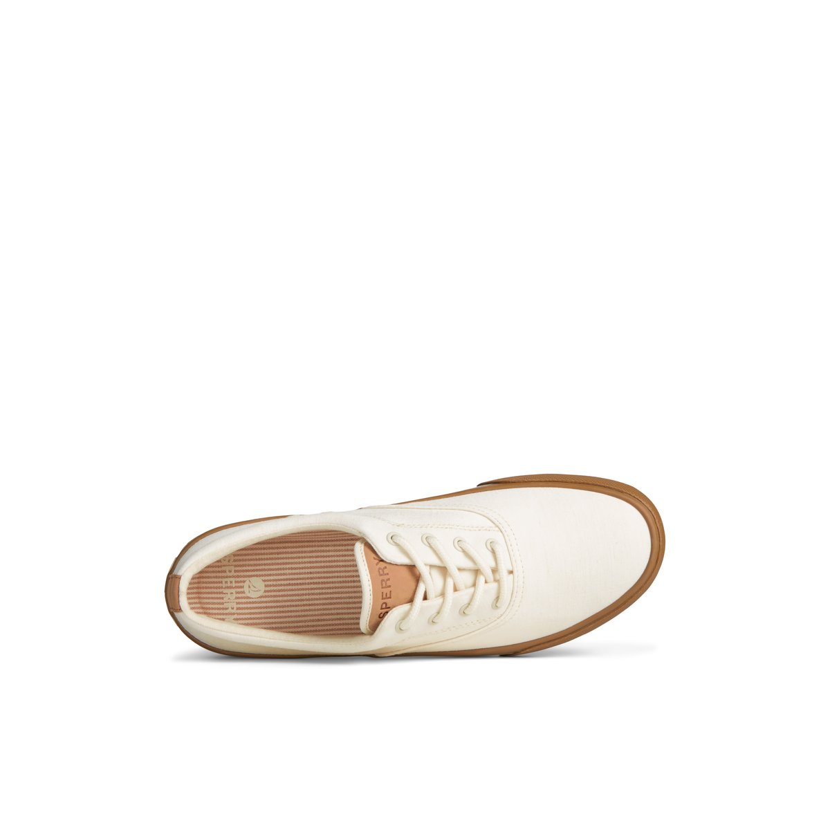 White Sperry Striper II Linen CVO Sneaker | 1826-QLRPZ