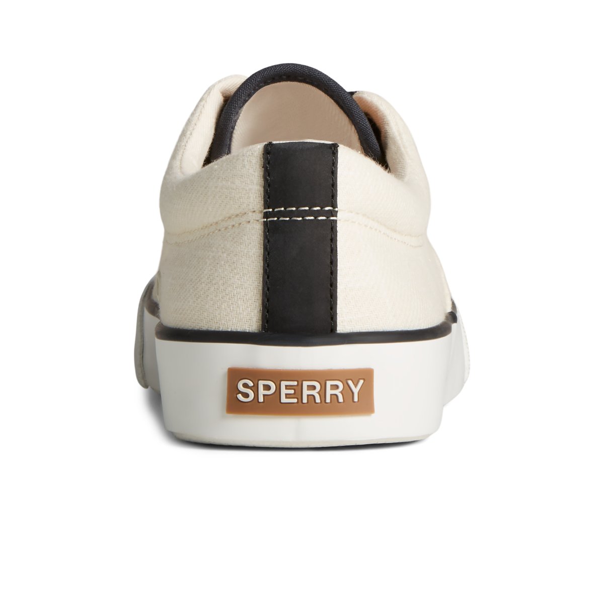 White Sperry Striper II Slub Linen Sneaker | 4281-EDLKS