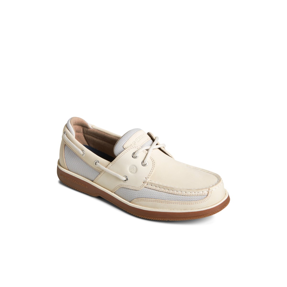 White Sperry Surveyor 2-Eye Boat Shoe | 0687-QUVDS